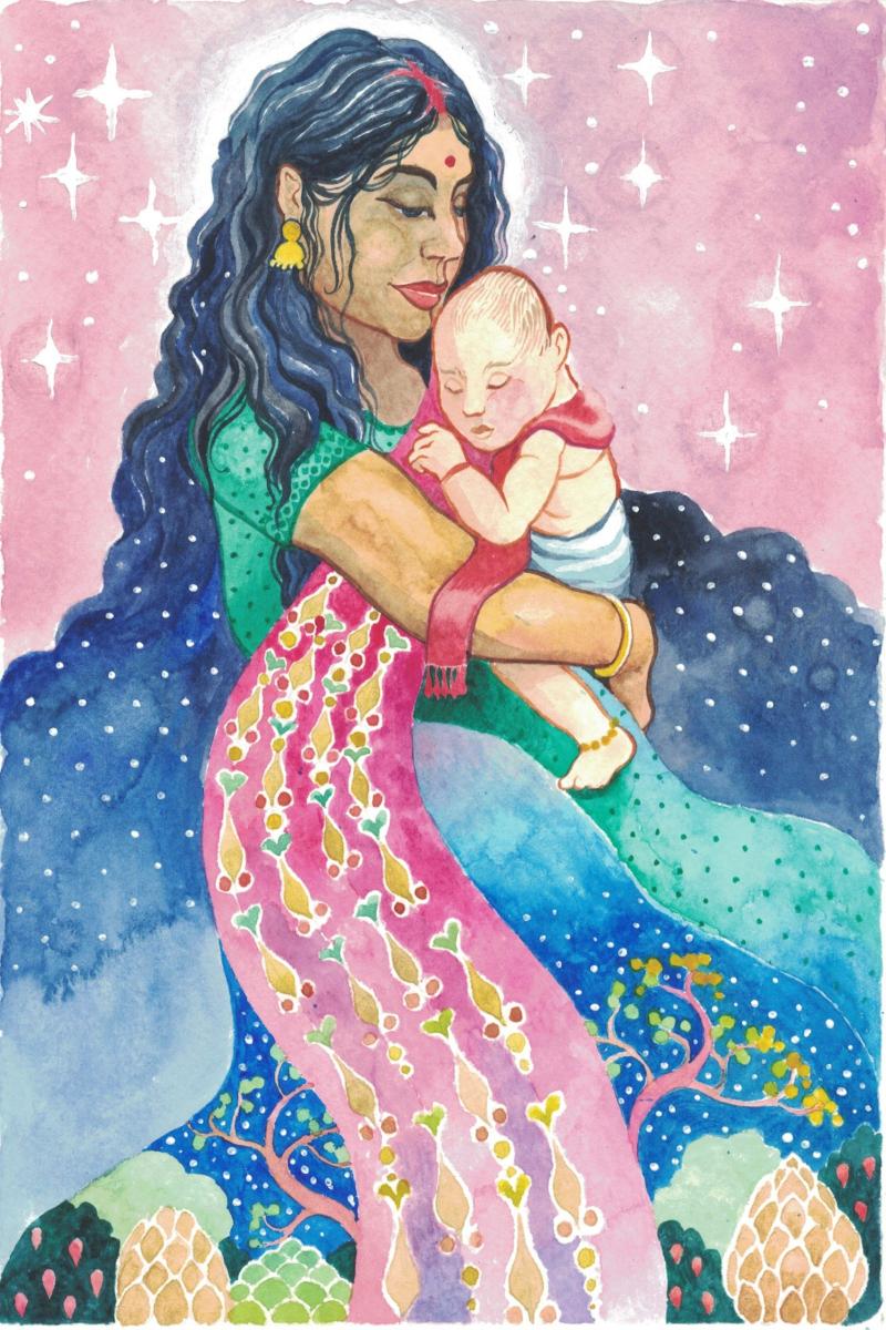 Madālasā, an ancient queen married to King Kuvalayāsva, was a yogini and a highly spiritually accomplished person. She made her first three children into saints by singing them spiritual lullabies, while rocking them to sleep.